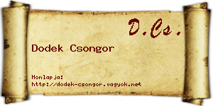 Dodek Csongor névjegykártya